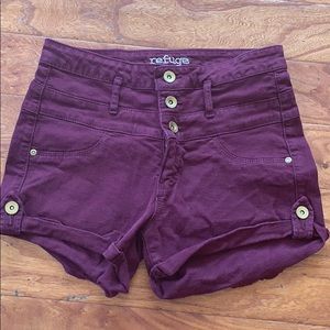 Purple/Maroon high waisted shorts